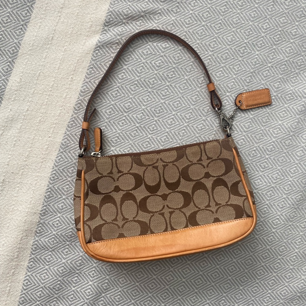 Coach Vintage Y2K Shoulder Baguette Going Out Monogram Bag